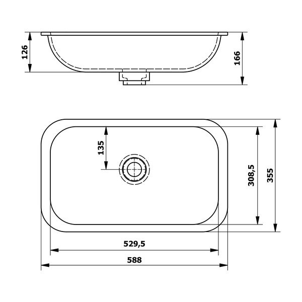 Bel vgradni umivalnik iz umetnega kamna 59x35,5 cm Impala – Sapho-image-4