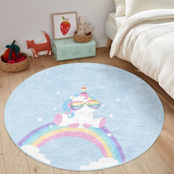 Svetlo modra otroška preproga ø 80 cm Comfort – Mila Home-image-4