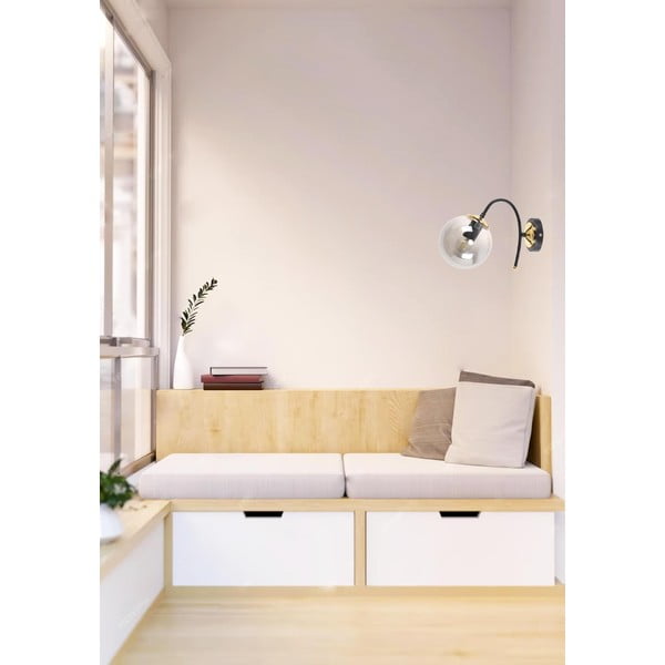 Črna/siva stenska svetilka ø 15 cm Yoyo – Squid Lighting-image-1