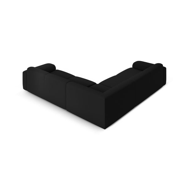 Črna kotna sedežna garnitura iz tkanine bouclé (s kotom po izbiri/v obliki črke L) Molino – Micadoni Home-image-3