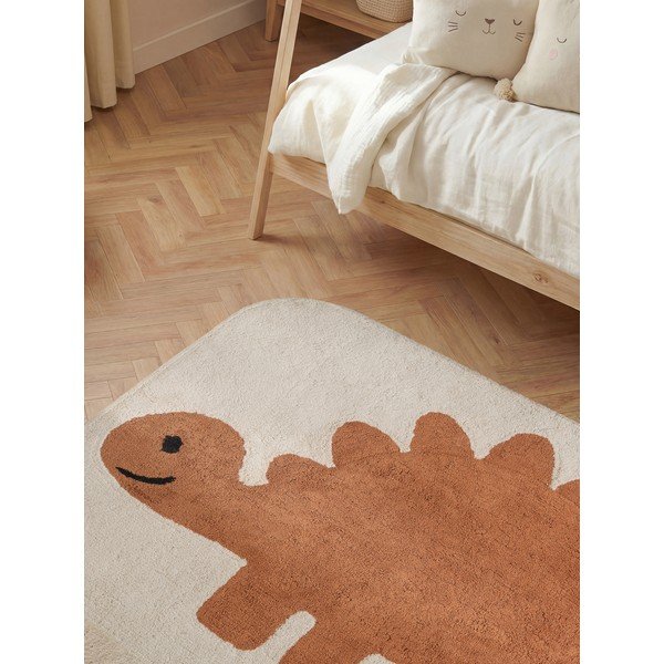 Oranžna/kremno bela pralna/ročno tkana bombažna otroška preproga 140x200 cm Snuggle Doro – Hanse Home-image-2