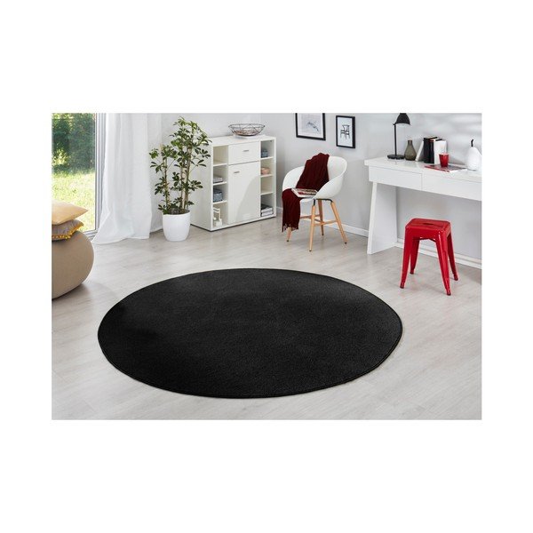 Črna preproga Hanse Home, ⌀ 133 cm-image-1