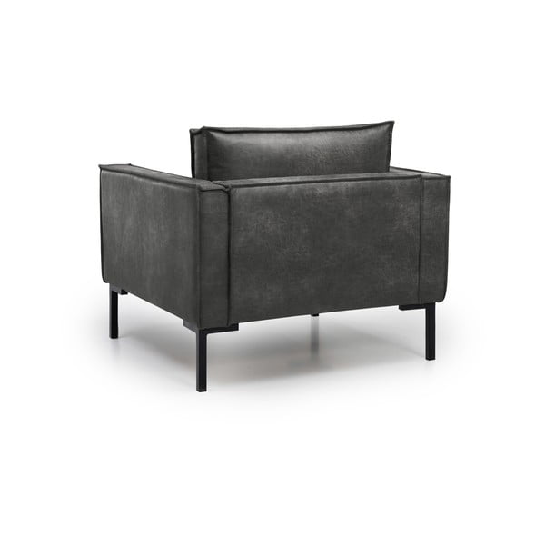 Temno siv fotelj iz umetnega usnja Scandic Rate-image-3