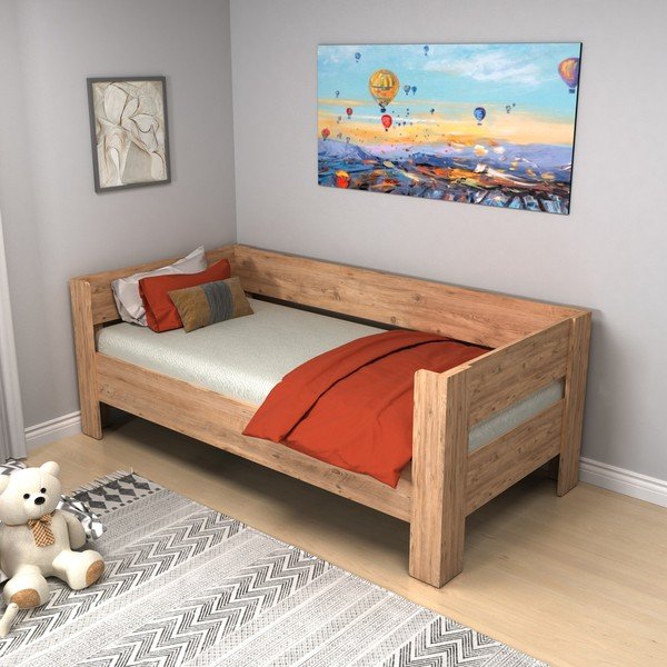 Postelja v naravni barvi 90x190 cm Malina – Kalune Design-image-3