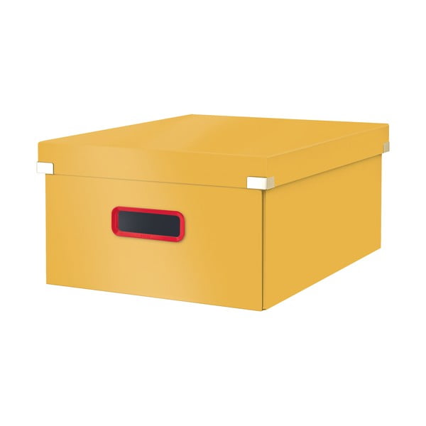 Rumena kartonasta škatla za shranjevanje s pokrovom 48x37x20 cm Click&Store – Leitz