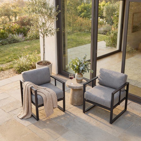 Grafitno siv vrtni fotelj Bonami Selection Bellisima-image-3