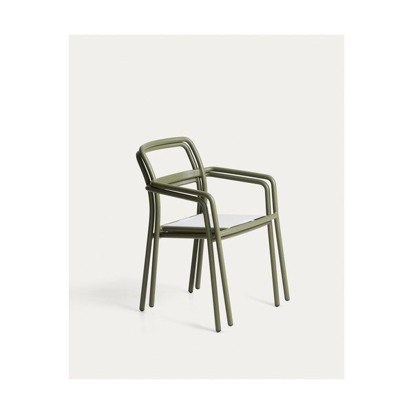 Zelen oblazinjen vrtni stol Linosa – Kave Home-image-3