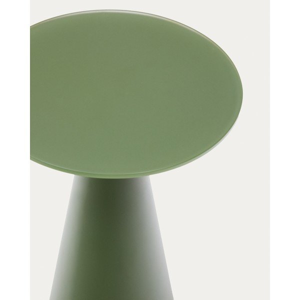 Okrogla stranska mizica s stekleno mizno ploščo ø 35 cm Wilshire – Kave Home-image-3