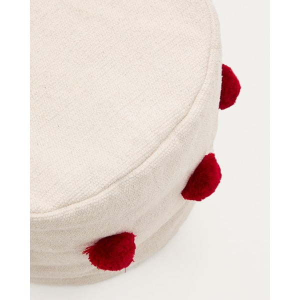 Rdeč/bež tabure Manua – Kave Home-image-1