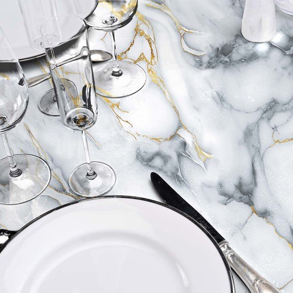 Povoščen namizni prt ø 160 cm Marquina – douceur d'intérieur-image-1