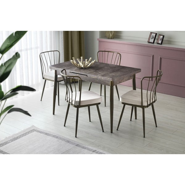 Sivi kovinski jedilni stoli v kompletu 2 ks Yildiz – Kalune Design-image-1