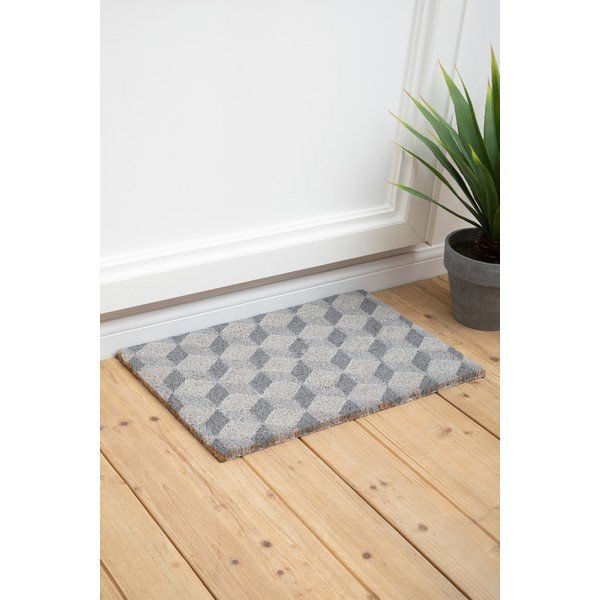 Predpražnik iz kokosovih vlaken 40x60 cm Grey Cube – Premier Housewares-image-1
