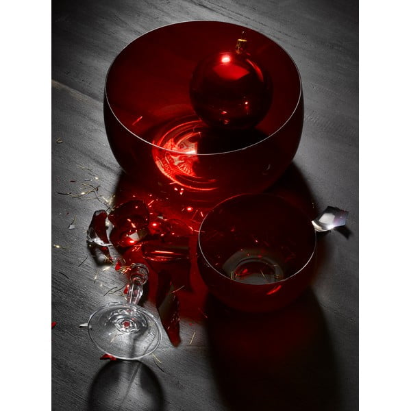 Komplet 6 rdečih steklenih skled Crystalex Extravagance, ø 21,95 cm
