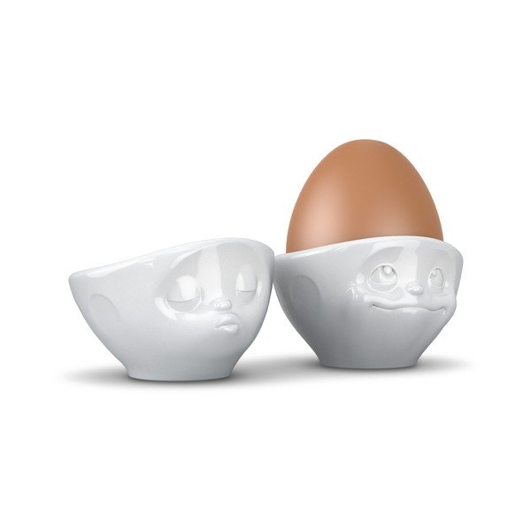 Komplet 2 posodic za jajca iz belega porcelana 58products, prostornina 100 ml-image-1