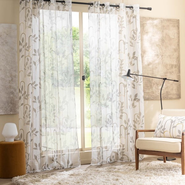 Siva prosojna zavesa iz tančice 140x240 cm Roseris – douceur d'intérieur-image-1