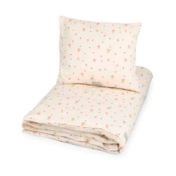 Svetlo rumeno-rožnata otroška posteljnina za otroško posteljico iz organskega bombaža 100x140 cm Bows – Cam Cam Copenhagen