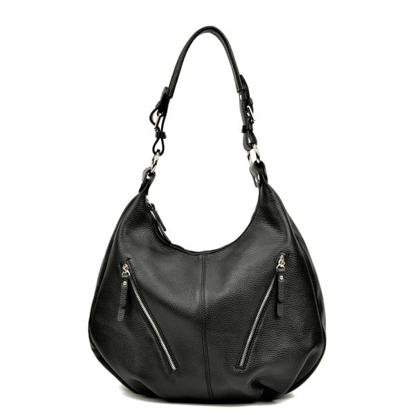 Črna usnjena torbica Luisa Vannini Pamela