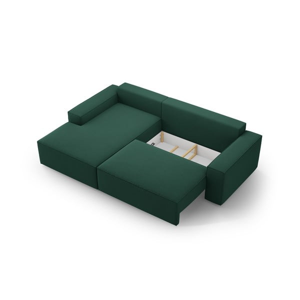 Zelena raztegljiva kotna sedežna garnitura (levi kot) Jodie – Micadoni Home-image-4