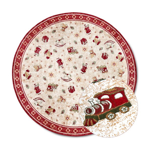Rdeča okrogla preproga z božičnim motivom iz mešanice bombaža ø 160 cm Toy's Delight Red Christmas – Villeroy&Boch