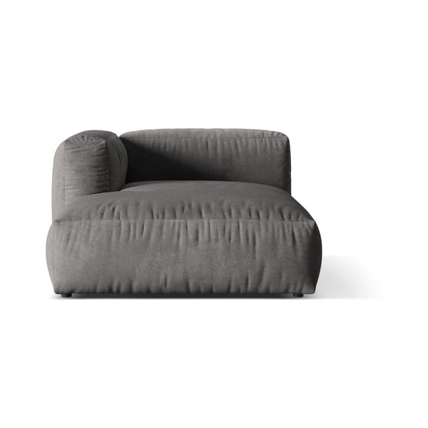 Siv žameten modul za sedežno garnituro (levi kot) Martina – Micadoni 