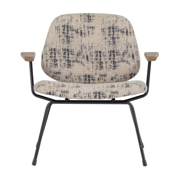 Bež fotelj iz šenilje Aure – WOOOD-image-1