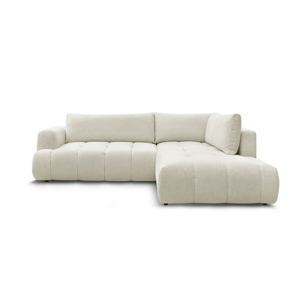 Bež raztegljiva/s prostorom za shranjevanje kotna sedežna garnitura (desni kot/v obliki črke L) Fuji – Bobochic Paris