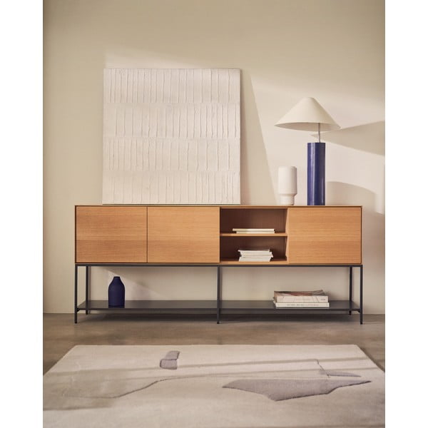 Nizka komoda v hrastovem dekorju 195x80 cm Vedrana – Kave Home-image-1