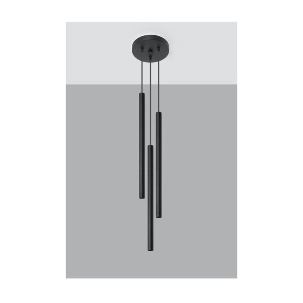 Črna kovinska viseča svetilka ø 20 cm Fideus – Sollux-image-3