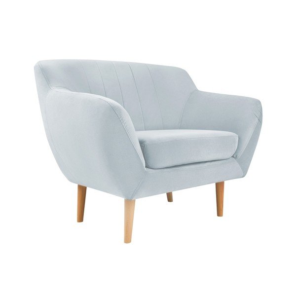 Svetlo moder žameten fotelj Mazzini Sofas Sardaigne-image-1