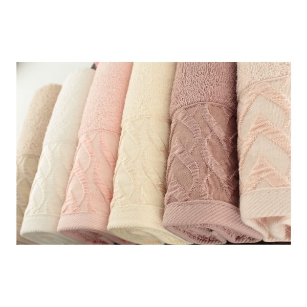 Komplet 6 bombažnih brisač Kalp, 30 x 50 cm-image-1