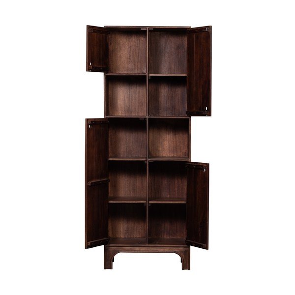 Temno rjava omarica iz masivnega manga 75x210x45 cm Staes – WOOOD-image-2