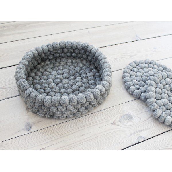 Jekleno siva košara za shranjevanje iz volnenih kroglic Wooldot Ball Basket, ⌀ 28 cm-image-2