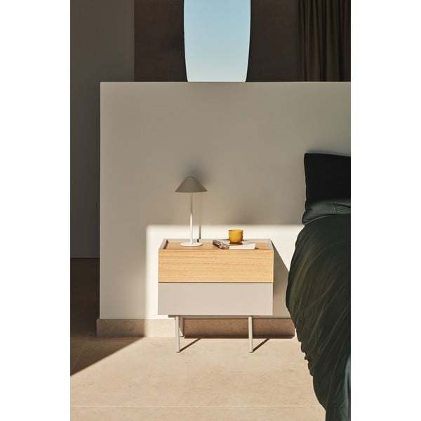 Bež/naravna nočna omarica v hrastovem dekorju Otto – Teulat-image-1