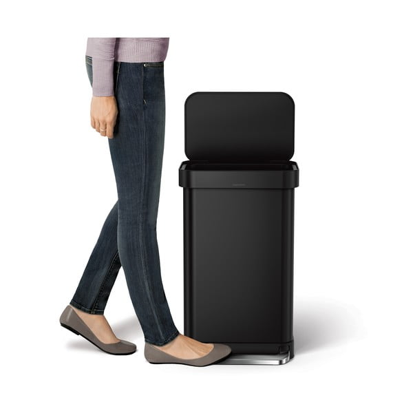 Jeklen koš za smeti s pedalom 45 l – simplehuman-image-1