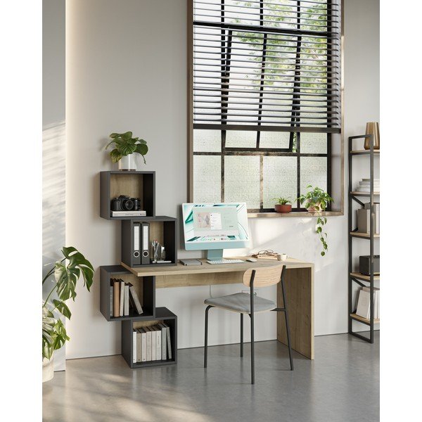 Pisalna miza v hrastovem dekorju 60x154 cm Cubik – Marckeric-image-1