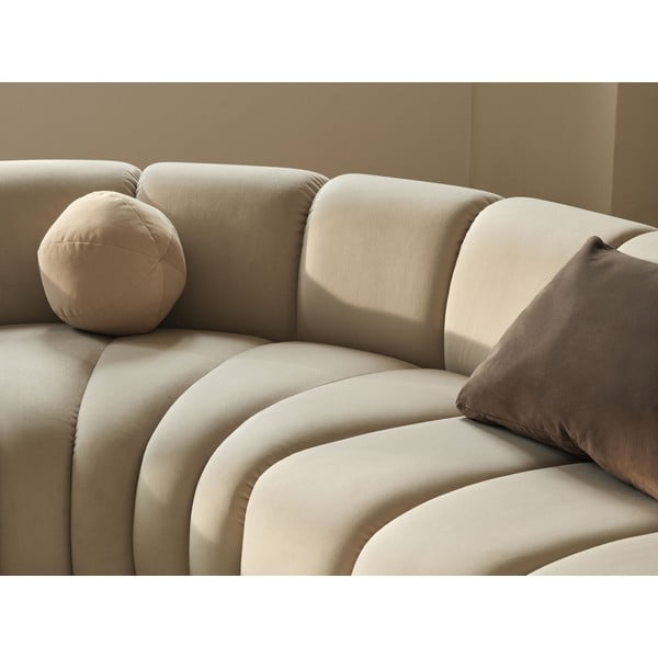 Opečnato oranžna žametna kotna sedežna garnitura Lupine – Micadoni -image-4