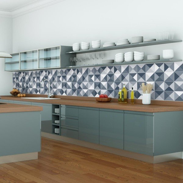 Komplet 24 dekorativnih stenskih nalepk Ambiance Azulejos Shades, 10 x 10 cm-image-1
