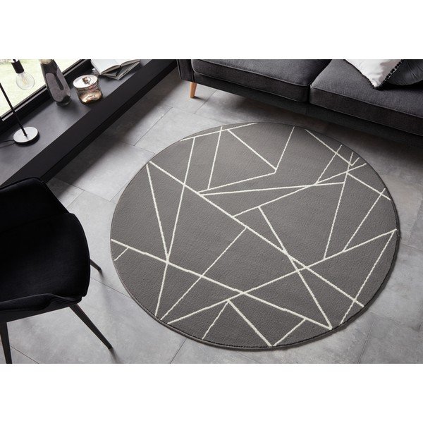 Siva preproga Ragami Velvet, ø 140 cm-image-1