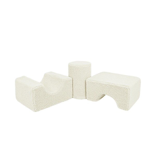 Belo bouclé otroško igrišče iz pene 3 ks višina 30 cm 83x45 cm – Meowbaby-image-3