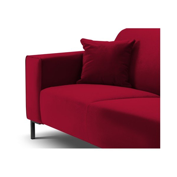 Rdeča žametna kotna sedežna garnitura Cosmopolitan Design Siena, desni kot-image-1