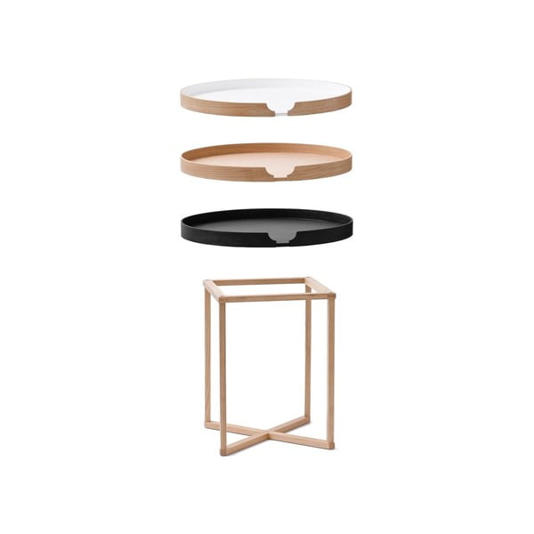 Stranska mizica z odstranljivim vrhom iz hrastovega lesa Wireworks Damieh, 45x45 cm-image-3