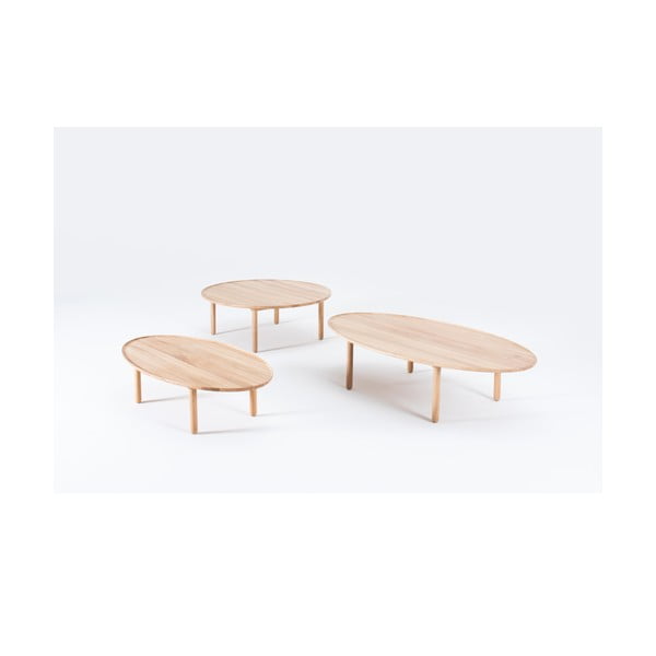 Okrogla mizica iz hrastovega lesa v naravni barvi ø 100 cm Mu - Gazzda-image-4