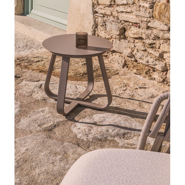 Kovinska okrogla vrtna mizica ø 48 cm Tamaris – Kave Home-image-3