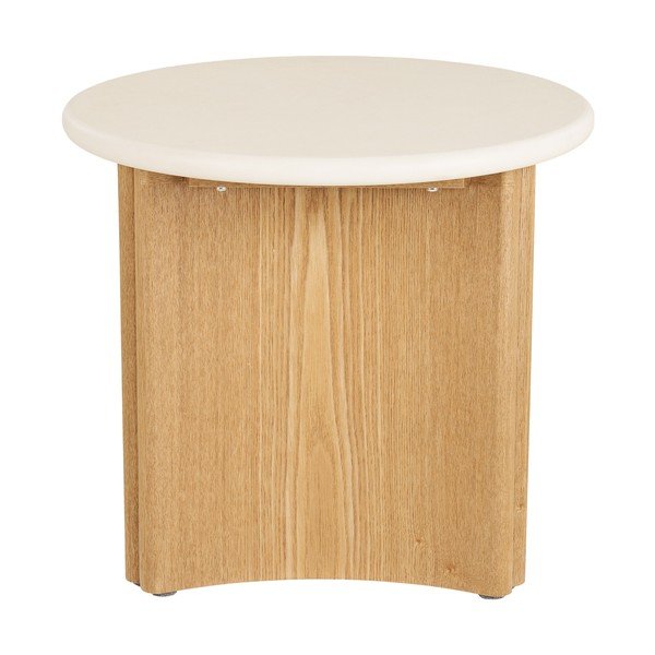 Okrogla stranska mizica z betonsko mizno ploščo ø 50 cm Motril – House Nordic-image-3