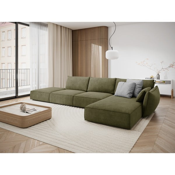 Zeleni kotni kavč (desni kot) Vanda - Mazzini Sofas-image-1