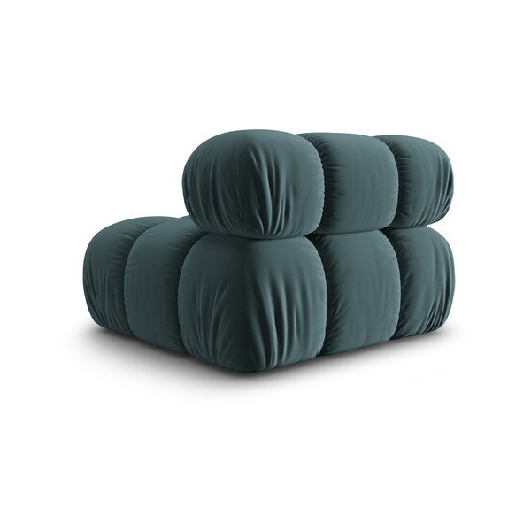 Modrozelena žametna modularna sedežna garnitura (sredinski modul) Bellis – Micadoni Home-image-4