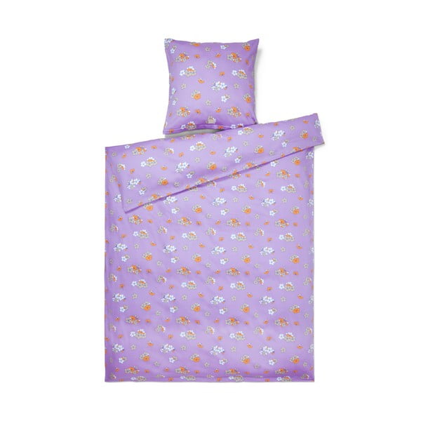 Svetlo vijolična podaljšana posteljnina iz bombažnega satena 140x220 cm Grand Pleasantly – JUNA