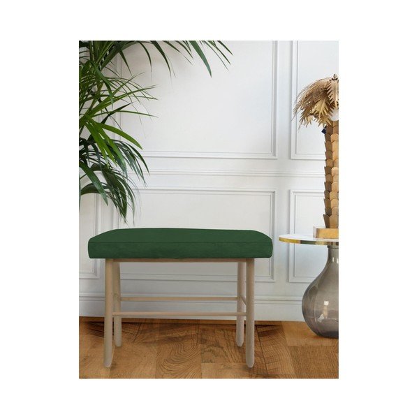 Stol iz borovega lesa s temno zeleno žametno prevleko Velvet Atelier-image-1