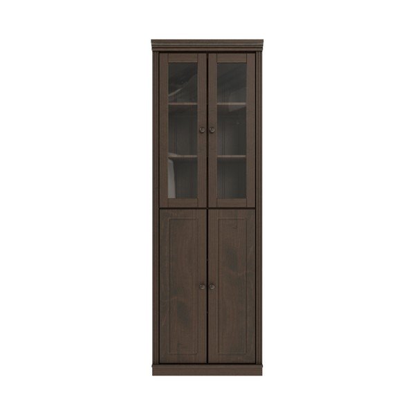 Temno rjava vitrina iz masivnega bora 74x223x37 cm Anita – Støraa