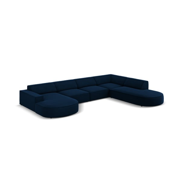 Modra žametna kotna zofa (desni kot) Jodie - Micadoni Home-image-3